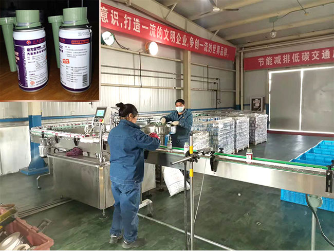 發(fā)動(dòng)機(jī)燃油養(yǎng)護(hù)劑灌裝機(jī)械案例實(shí)拍
